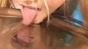 Filthy blonde teenager