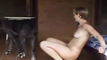 Sultry women having sex with a nice dog
