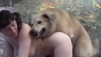 Dog fuck video with a legit schoolgirl